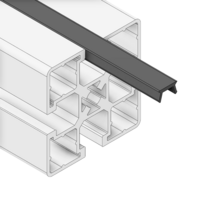 61-030-1 MODULAR SOLUTIONS PVC COVER PROFILE 45 SERIES, SHALLOW, BLACK, 2M